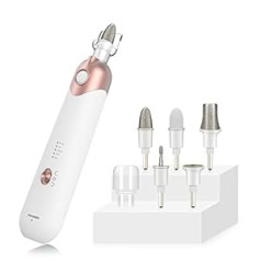 Polamd Manicure Set Electric Wireless Pedicure Set with Rechargeable Battery, Electric Nail File, LED Light, 5 Speed Levels