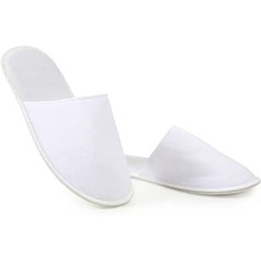 NATURECA hotel slippers, guest slippers set, terry slippers, men's and women's slippers - universal size, disposable wedding slippers white