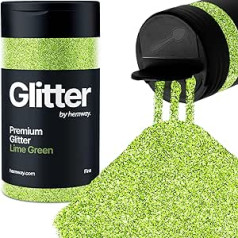 Hemway Lime Green Glitter Fine 130 г / 4,6 унции Порошок из металлизированной смолы Крафтовые блестки с блестками для эпоксидных стаканов, волос, лица, тела, 