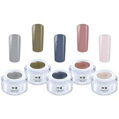 Nd24 Naildesign Iceland Collection Set - Color Gel - Gel Nails Color Gel - Made in Germany (5 x 5 ml)