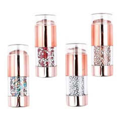 Housoutil Pack of 4 Double Headed Diamond Seal Silikons DIY Nail Art Tools Nagu laka Stamp Stamper Nail Jelly Stamp Manikīrs Nagu instrumenti Šampanieša trafareta zīmogs Akrils