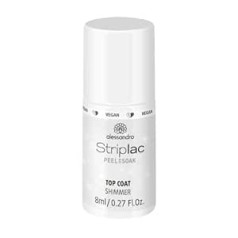 Alessandro Striplac Top Coat Shimmer - UV Top Coat for a Shimmer Finish & Brilliant Shine - Quick Drying and Protective - Vegan and Cruelty Free - 8ml