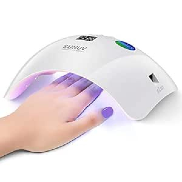 Sunuv UV LED Nail Lamp for Gel Nails with 30, 60, 99 s Timer Settings, Automatic Infrared Sensor, LCD Display, Suitable for Home and Salon, Valentine's Day Gift for Women