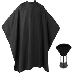 FRCOLOR Hairdressing Cape Salon Cape Hairdressing Apron Black Long Hair with Feather Duster Brush 55