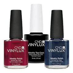 CND Vinylux Red Baroness Plus Midnight Swim Plus Top Coat 15 ml, 1 iepakojums (1 x 45 ml)