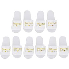 5 Pairs Hotel Slippers, Portable Wedding Bridal Slippers, White Disposable Slippers, Wedding Party Slippers, Bridal Shower, Spa Slippers, Bridesmaid 2