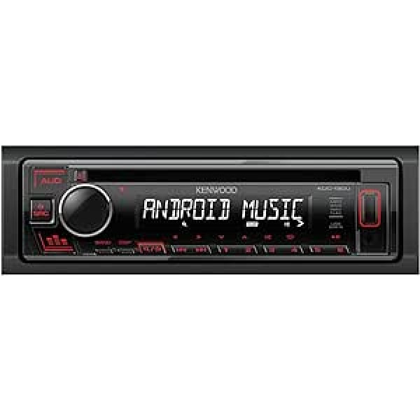 Kenwood KDC-130UB CD automašīnas radio ar RDS (augstas veiktspējas uztvērējs, USB, AUX ieeja, Android vadība, basa pastiprinājums, 4 x 50 vati)