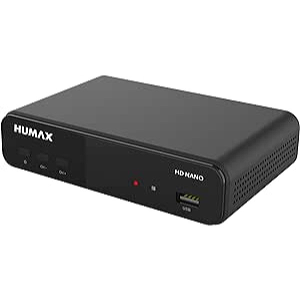 Humax Digital HD Nano Digital HD Satellite Receiver 1080P Digital HDTV Satellite Receiver with 12 V Power Supply Camping Astra Pre-Installed HDMI, SCART, DVB-S/S2, without HDMI Cable