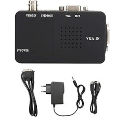 Socobeta BNC S-Video to VGA HD Converter Adapter for Computer PC Monitor EU Plug