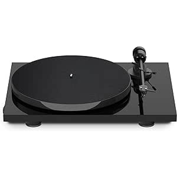 Pro-Ject E1, Plug & Play Einsteiger Plattenspieler ar OM5e System und elektronischer Geschwindigkeitsumschaltung (Schwarz)