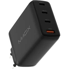 Magix 120 W 4 portu lādētājs, USB-C GaN PD barošanas padeve, 3 x USB-C un 1 x USB-A porti, MacBook Pro/Air, iPad Mini, iPhone 14 Pro Max, Galaxy S23, Pixel 7, Matebook un Vairāk (EU Plug)