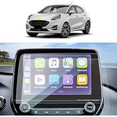 SKTU 2 ekrāna aizsargu komplekts, kas saderīgs ar Ford Fiesta ST/Focus/Kuga/Puma/EcoSport SYNC 3 Navigācijas ekrāna aizsargplēvi, pret skrāpējumiem izturīga GPS navigācijas plēve (8 collas)