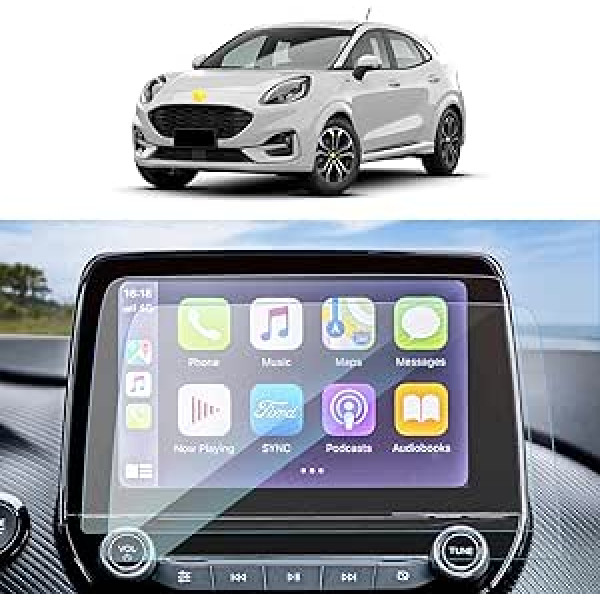 SKTU 2 ekrāna aizsargu komplekts, kas saderīgs ar Ford Fiesta ST/Focus/Kuga/Puma/EcoSport SYNC 3 Navigācijas ekrāna aizsargplēvi, pret skrāpējumiem izturīga GPS navigācijas plēve (8 collas)