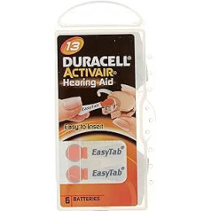 60 Duracell dzirdes aparātu bateriju izmērs: 13