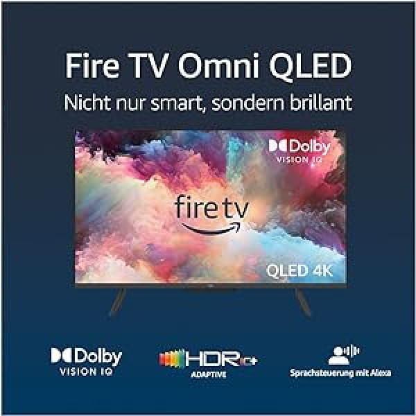 Amazon Fire TV 43 collu Omni QLED sērijas 4K UHD viedais televizors, Dolby Vision IQ, brīvroku ar Alexa