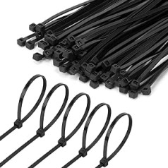 Armpow Pack of 500 300 mm x 3.6 mm Nylon Cable Ties UV Resistant Self-Locking Plastic Cable Ties UV Resistant with 40 lbs Tensile Strength for Indoor and Outdoor Use (Black)