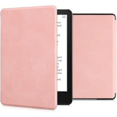 kwmobile Case Compatible with Amazon Kindle Paperwhite (11th Gen - 2021) - Faux Leather eReader Protective Cover Case - Dusky Pink