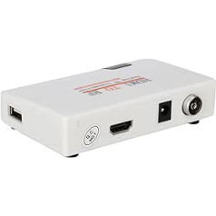 ASHATA HDMI–koaksiālā RF pārveidotāja modulators televizoram, HDMI–RF koaksiālā pārveidotāja adaptera kaste ar tālvadības pulti, atbalsts 480I/480P/576I/576P/720P/720I/1080I/1080P (100–240V) (EU)