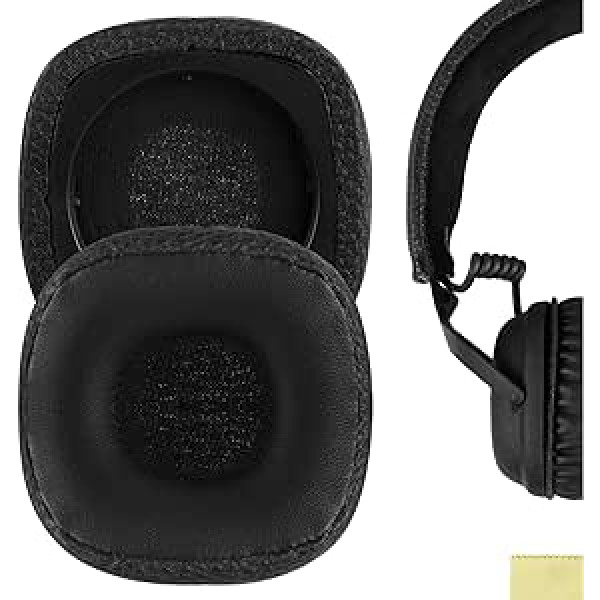 Geekria QuickFit Protein Leather rezerves ausu spilventiņi Marshall Major III vadu, Major III Bluetooth bezvadu, MID ANC austiņu ausu spilventiņi, austiņu ausu kausu remonta daļas (melnas)