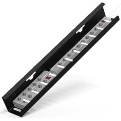 iVengo® XL kabeļu kanāla rakstāmgalds, TÜV pārbaudīts [2 x 50 cm] ideālam kabeļu pārvaldības galdam - ietilpīgs kabeļu vadības galds [komplektā no 2] - Robusts un vieds kabeļu paliktņu galds - melns