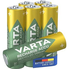 Varta Recharge Accu ir pārstrādāts, gatavs lietošanai, iepriekš uzlādēts akumulators