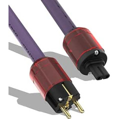 YuanYong Audiophiles HiFi barošanas kabelis Audio barošanas kabelis 12AWG 7N OCC 8. attēls Maiņstrāvas barošanas avots, 24K apzeltīts spraudnis/IEC320-C7 ligzda, 125V/15A skaļruņiem, pastiprinātājiem, zemfrekvences skaļrunis, mājas kinozāle (1.5).