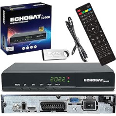 Echosat & LEYF 30900 digitālais satelīta uztvērējs — DVB-S/DVB-S2 — digitālais satelīta uztvērējs — Full HD 1080p — HD kabelis + atmiņas karte [iepriekš ieprogrammēts Astra, Hotbird un Türksat]