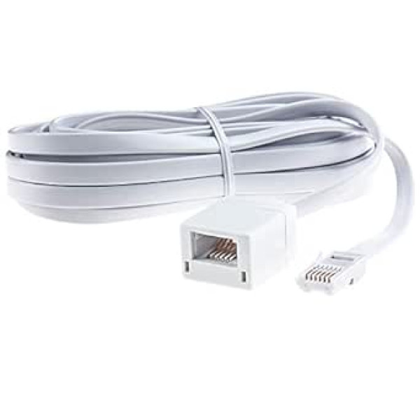 BT Telephone Extension Cable 2M White BT Male to Female Extension Cable 6 Pin Straight Phone Extension Cable for BT UK Landline Telephone Cable Modem Extension 6 Wires