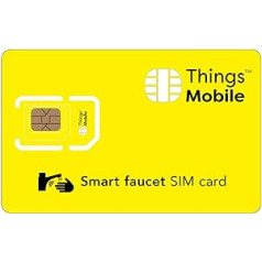 SIM karte RUBINETTO/MISCELATORE SMART — Things Mobile — globāls pārklājums, GSM/2G/3G/4G LTE vairāku operatoru tīkls bez fiksētām izmaksām, bez piepūles, konkurētspēja. 10 € t.sk. kredītkarte.