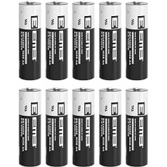 10 x EEMB ER14505 LS14500 AA Lithium 3.6 V 2600 mAh Non-Rechargeable Li-SOCL₂ UL Certified Lithium Thionyl Chloride Battery