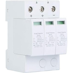 Surge Protection Device, 3P 20/40KA DC 1000V Surge Protection DIN Rail Low Voltage Protection for Whole House Low Voltage Arrester (40KA)