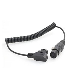 D-Tap Male to Female 4 Pin XLR Cable for Power Supply Battery Adapter (Coiled)