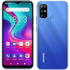 Android 11 mobilais tālrunis bez līguma DOOGEE X96 Pro, astoņkodolu 4 GB + 64 GB, 5400 mAh akumulators, 13 MP četru kameru, 6,52 collu ūdens pilienu ekrāns, viedtālrunis ar divām SIM kartēm + SD (3 ligzdas), pirkstu nospiedumu zils