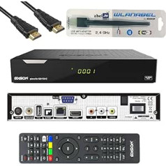 Edison Piccollo S2+T2/C Full HD satelīta kabeļa uztvērējs FTA HDTV DVB-S2/C/T2 (HDMI, AV, USB 2.0, displejs, CA, CI, LAN) Vācu iepriekš sagatavots ar WiFi kabeli un HDMI kabeli