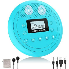 2023 Portable CD Player with Speaker, Monodeal CD Player, Portable, Rechargeable Discman CD Player for Car and Children, Anti-Skip CD Player, Small with Headphones for Audiobooks Music Listening