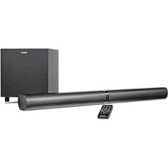 MEDION P61450 2-in-1 pārveidojams Bluetooth televizors Soundbar ar zemfrekvences skaļruni (2,1 Soundbar, 2 x 30 vati, 60 vatu zemfrekvences skaļrunis, stiprinājums pie sienas, HDMI ARC ar CEC, AUX, optisko ieeju)