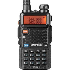 BAOFENG GT-5R Walkie Talkie, Dual Band Radio for UHF VHF 144-146/430-440MHz, Long Range with Memory for 128 Channels, 1800 mAh Battery, Headphones for Adults, Chirp Supported