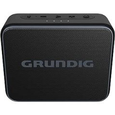 Grundig GBT Jam Black Bluetooth skaļrunis, Soundbox, 3,5 W RMS, Bluetooth 5.0, diapazons līdz 30 m, akumulatora darbības laiks līdz 30 stundām, barošanas bloka funkcija, brīvroku funkcija, ūdensizturīgs, melns