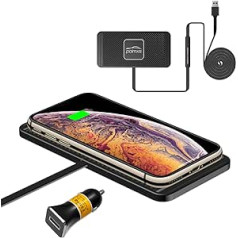 Polmxs Kabelloses Auto Ladegerät, DIY 15W Wireless Charger Auto, Rutschfest Kabelloses Ladepad ar QC 3.0 Autoladegerät Compatibel ar iPhone 14 13 12 11 Pro Max Samsung S22 S21 S20 AirPods (1M Kabel)