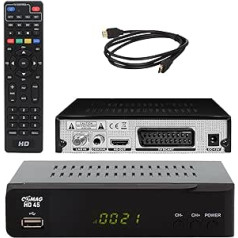 Comag HD45 Digital HD Satellite Receiver (Full HD, HDTV, DVB-S2, HDMI, SCART, PVR-Ready, USB 2.0) with HDMI Cable, Black