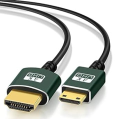 Thsucords Hyper Slim Mini HDMI to HDMI Cable 5 m, Ultra Thin and Flexible HDMI Mini Cable Supports 3D/4K @ 60Hz/18Gbps/1080P Compatible with Laptop, TV, Monitor, Projector