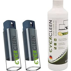 2 x EVERCLEEN 2 GO Screen Cleaner Pro Screen Cleaner + Refill 500 ml Environmentally Friendly Vegan Cleaner Made in Germany TV, PC, Laptop, Tablet, Displays, Glasses & Mobile Phone