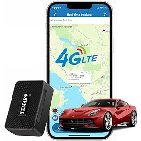 Mazs 4G GPS izsekotājs, reāllaika izsekošanas raidītājs Mini GPS vietrādis ar 1500 mAh akumulatoru, magnētiskais GPS raidītājs automašīnai, bērnu futrālis, bezmaksas lietotne/tīmekļa platforma