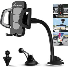 3-in-1 Universal KFZ Handyhalterung, Vansky Auto Handy Halter | Lüftungshalter, Armaturenbrett-Halterung und Windschutzscheibenhalterung für Smartphone oder GPS-Gerät mit 3.5”-7”