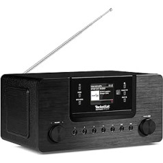 TechniSat DIGITRADIO 570 CD IR — stereo DAB+ interneta radio (CD atskaņotājs, Wi-Fi, FM, Bluetooth audio straumēšana, Spotify, USB, modinātājs, Wifi straumēšana, AUXin, ekvalaizers, tālvadības pults, 2 x 5 vati)