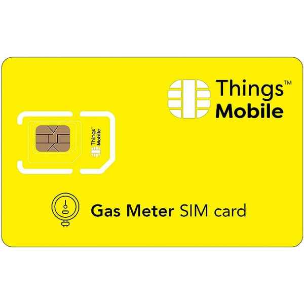 GĀZES SKAITĪTĀJA SIM karte — Things Mobile — ar pārklājumu visā pasaulē un vairāku pakalpojumu sniedzēju tīklu GSM/2G/3G/4G. Bez fiksētām izmaksām un bez derīguma termiņa. 10 € iekļauts kredīts