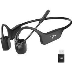 Mairdi Wireless Bone Sound austiņas ar mikrofonu, Bluetooth 5.3 Open-Ear Headphones austiņas ar USB adapteri personālajam datoram, lieliski piemērotas mājas birojam, attālinātam darbam, biznesa sapulcēm