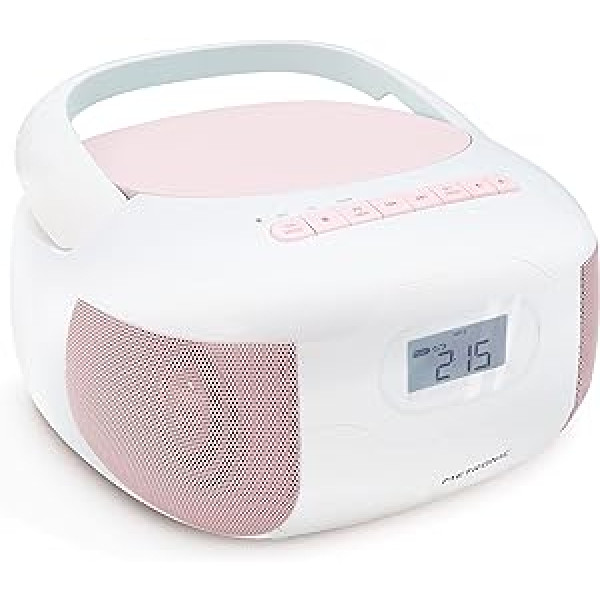 Metronic 477185 Eden Bluetooth MP3 CD Player Radio with USB Connection Micro SD Card Pink