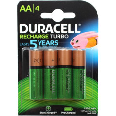 Duracell akumulators (AA, HR6, 1,2 volti, 2,450 mAH) 4 gab.