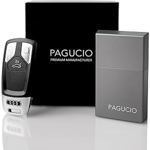 PAGUCIO® Premium Keyless Go Protection automašīnas atslēgu kārba — augstas kvalitātes alumīnija futrālis automašīnu atslēgām ar 100% Keyless Go pretaizdzīšanas aizsardzību (Pro, Space Grey)